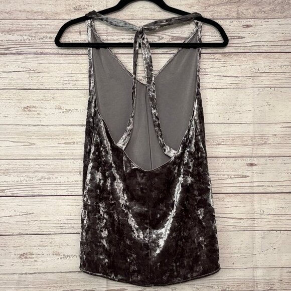 Zara Woman Grey Velvet Clubbing Top Small - Picture 5 of 6
